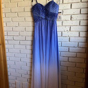 Cachet Ombre Strapless Chiffon Gown